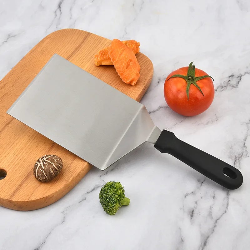 Stainless Steel Kitchen Scraper Spatula for BBQ Burgers & Cooking