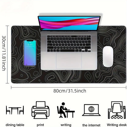 Large Gaming Mouse Pad Extended Non-Slip Rubber Base Stitched Edge