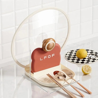 Kitchen Bear Pot Lid Rack Countertop Utensil Organizer with Drain