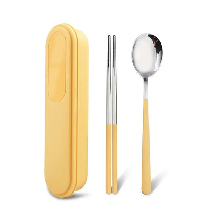 304 Stainless Steel Portable Cutlery Set Fork Spoon Storage Box