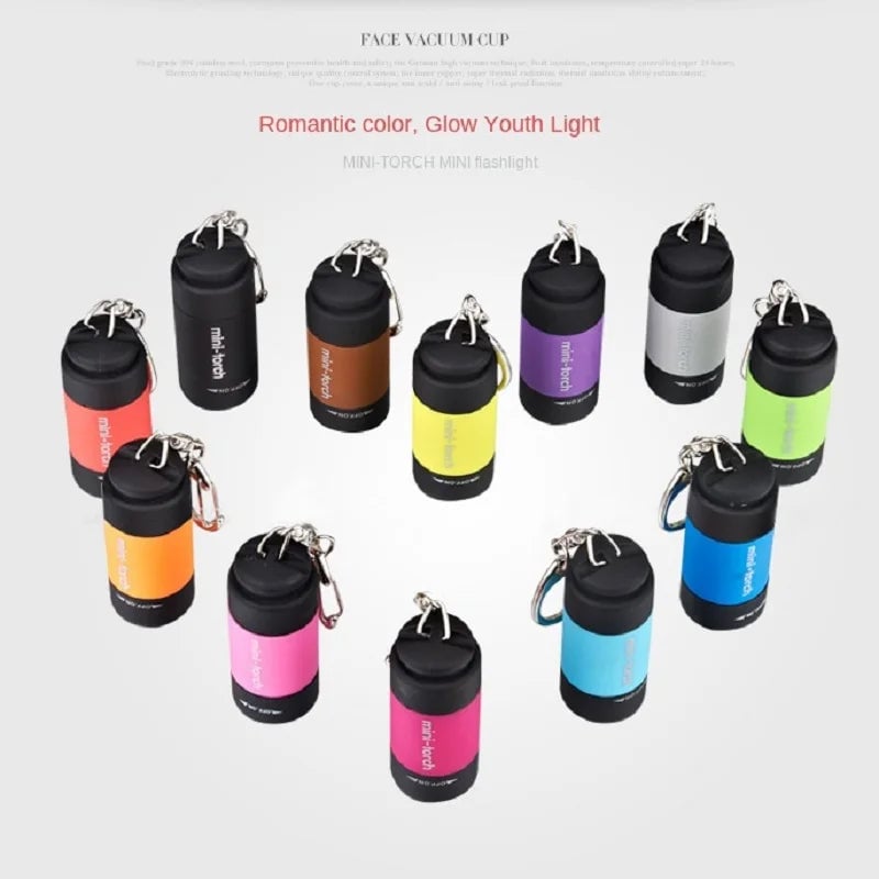 LED Micro Pocket Flashlight USB Rechargeable Waterproof Keychain