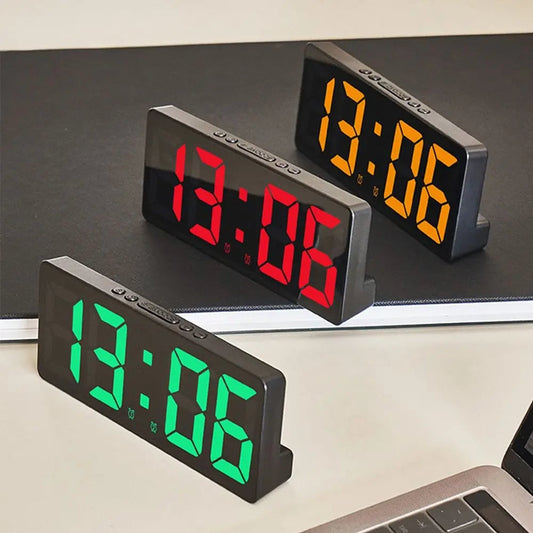 LED Digital Alarm Clock with Temperature Display & Backlight