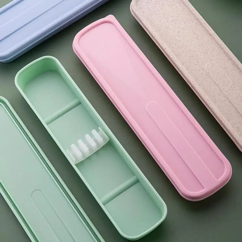 Portable Flip Cover Cutlery Storage Box - Drop Resistant Tableware