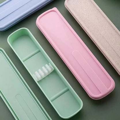 Portable Flip Cover Cutlery Storage Box - Drop Resistant Tableware