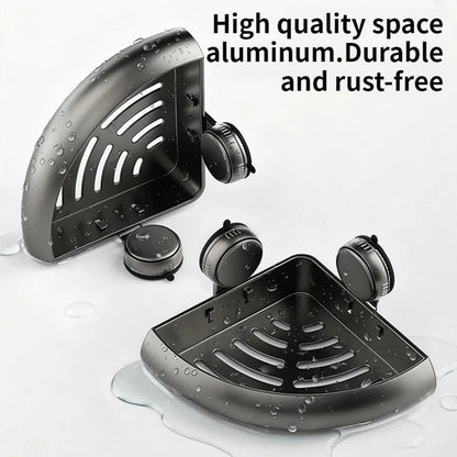 Suction Cup Corner Shelf Triangle Wall Mount Bathroom Organizer