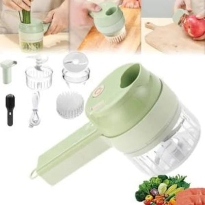 4-in-1 Electric Vegetable Cutter Slicer Chopper Garlic Grinder