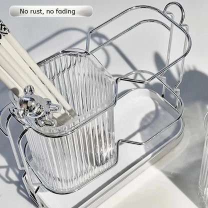 Wall Mounted Stainless Steel Kitchen Cutlery Organizer Drying Rack