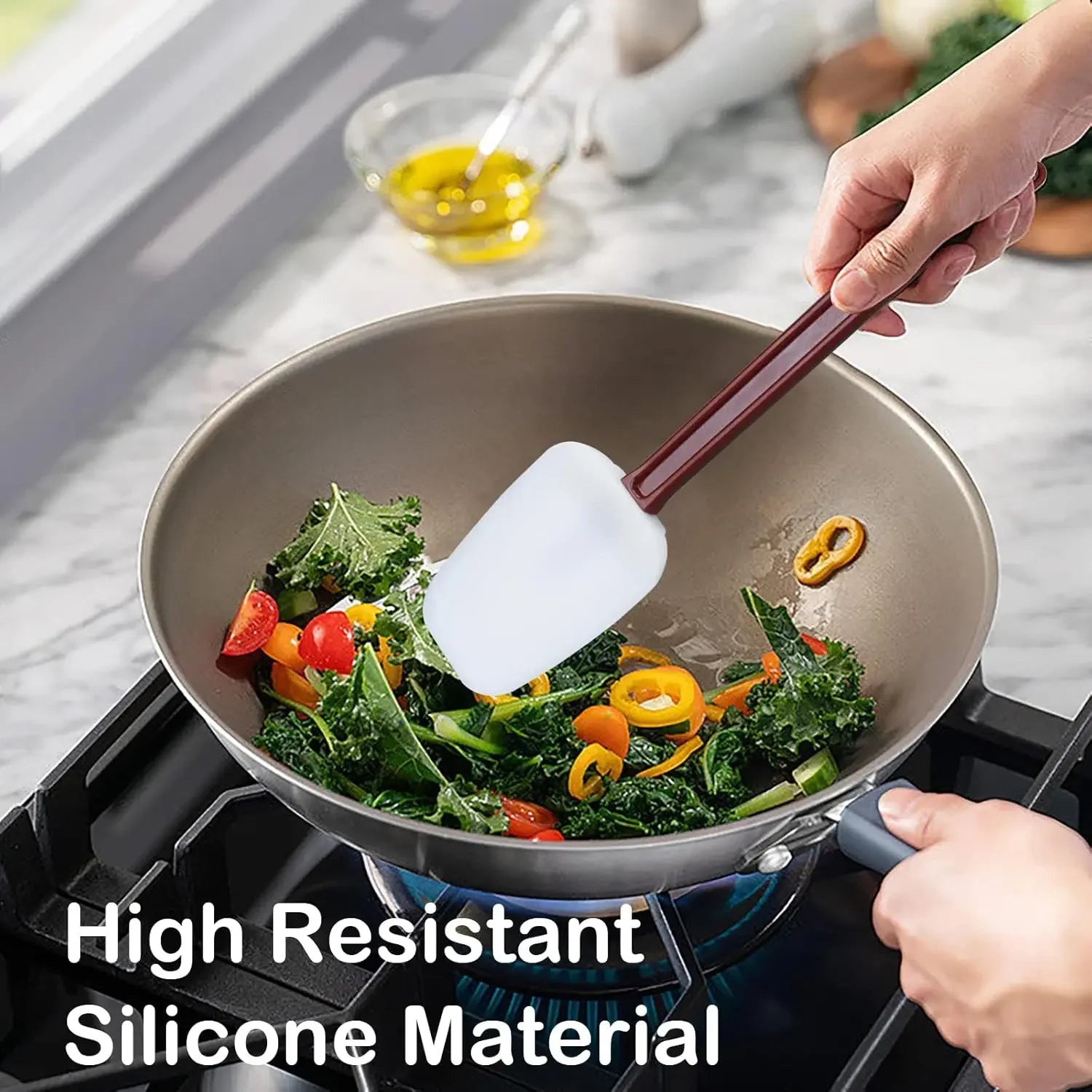 Heat-Resistant Silicone Spatula Set - Heavy-Duty Commercial Grade