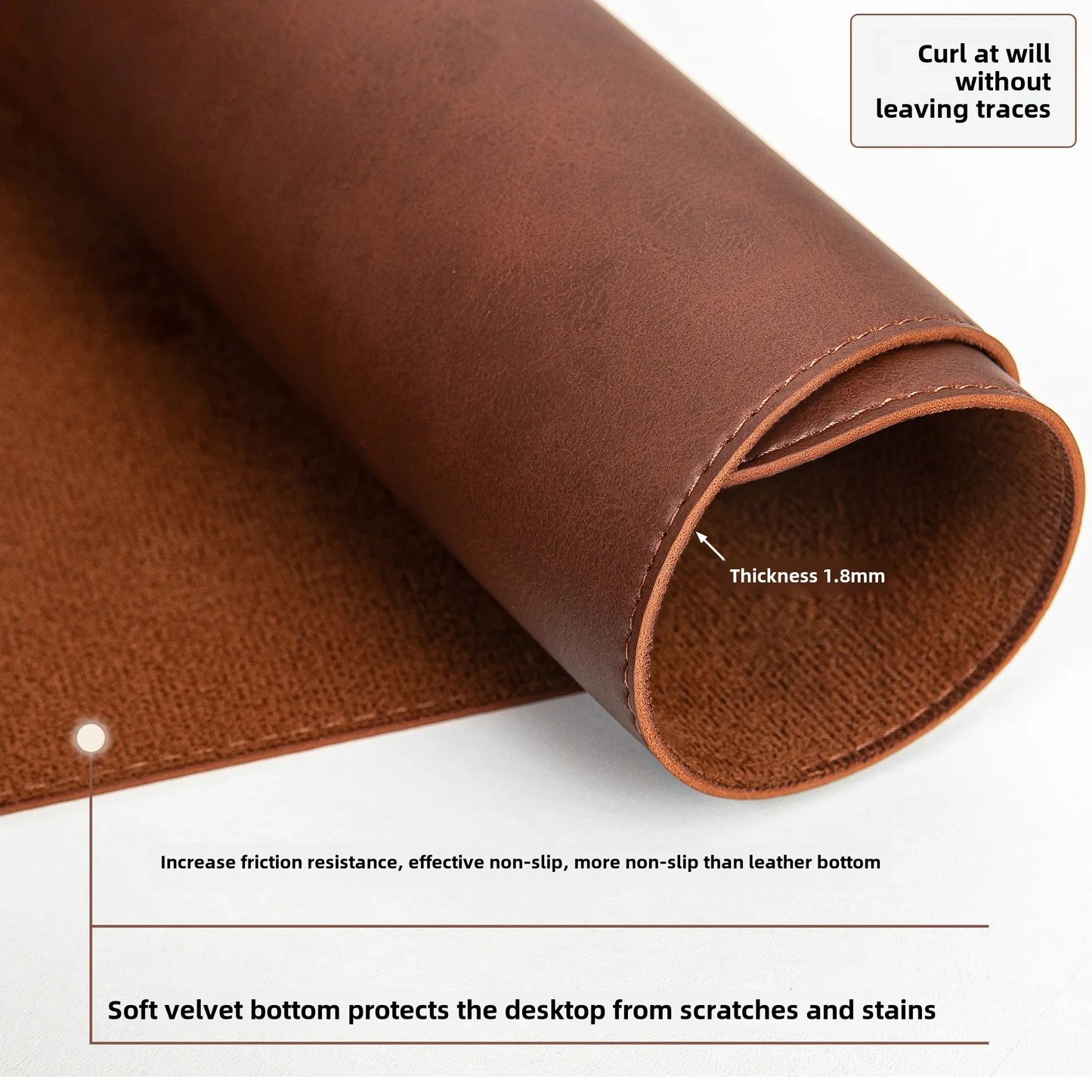 Large Waterproof PU Leather Desk Pad - Non-slip Mouse Mat Cover