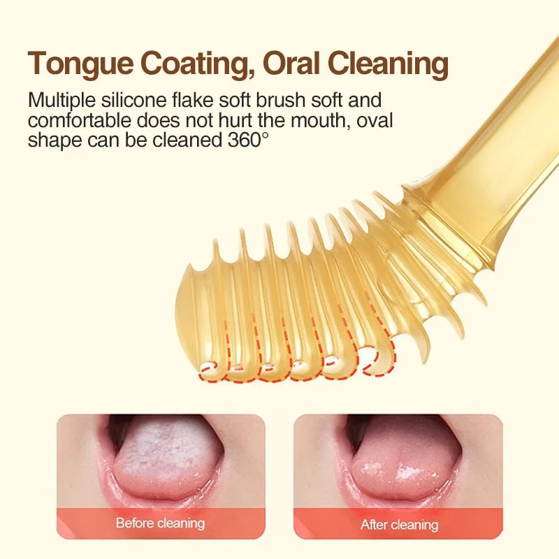 3-In-1 Silicone Baby Toothbrush BPA Free Infant Tongue Cleaner