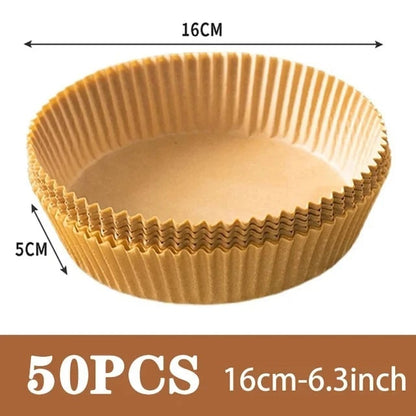 50Pcs Non-Stick Round Air Fryer Paper Liners Disposable Baking