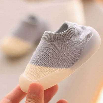 Soft Non-Slip Baby First Walker Shoes - Rubber Sole Knit Booties