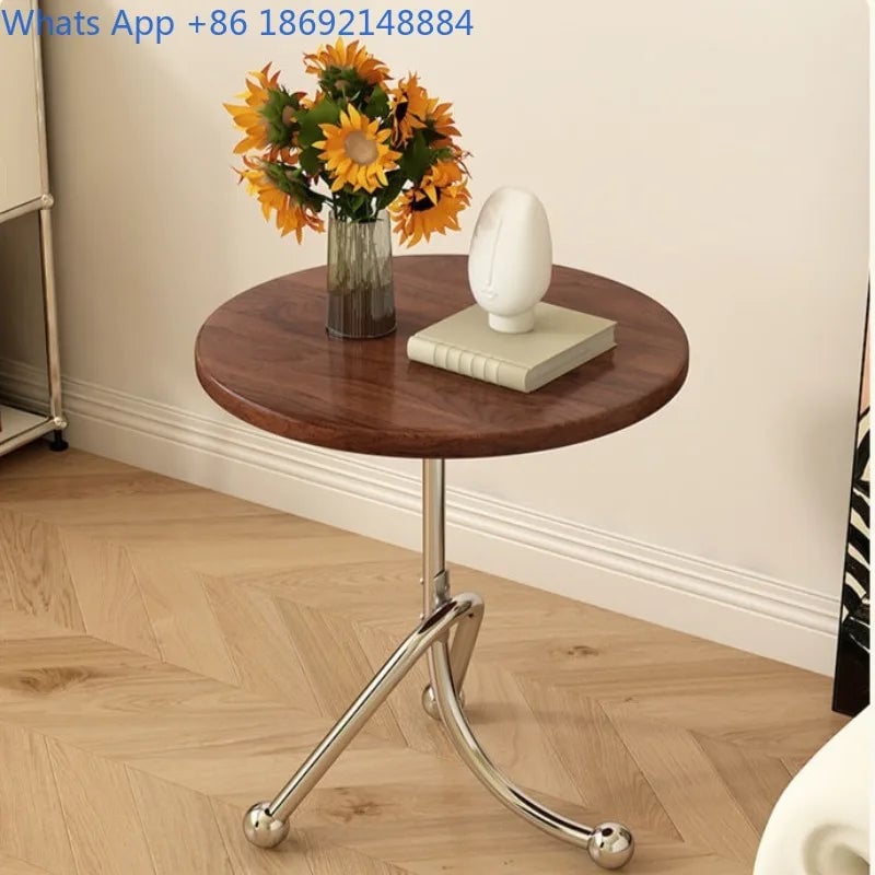 Stainless Steel Round Medieval Style Small Table Cafe Balcony