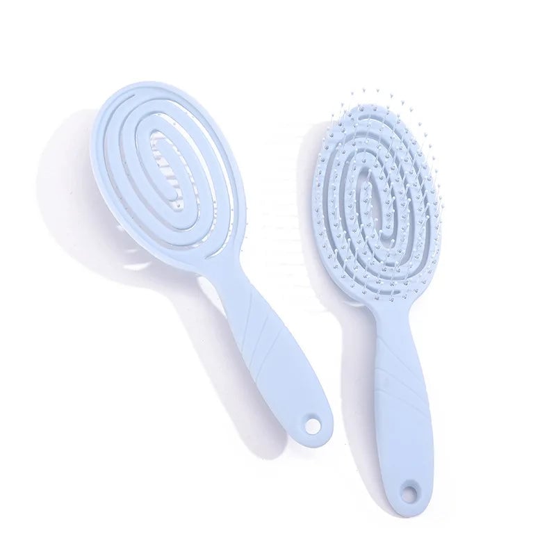Professional Detangling Hair Brush with Spiral Spring for Curls