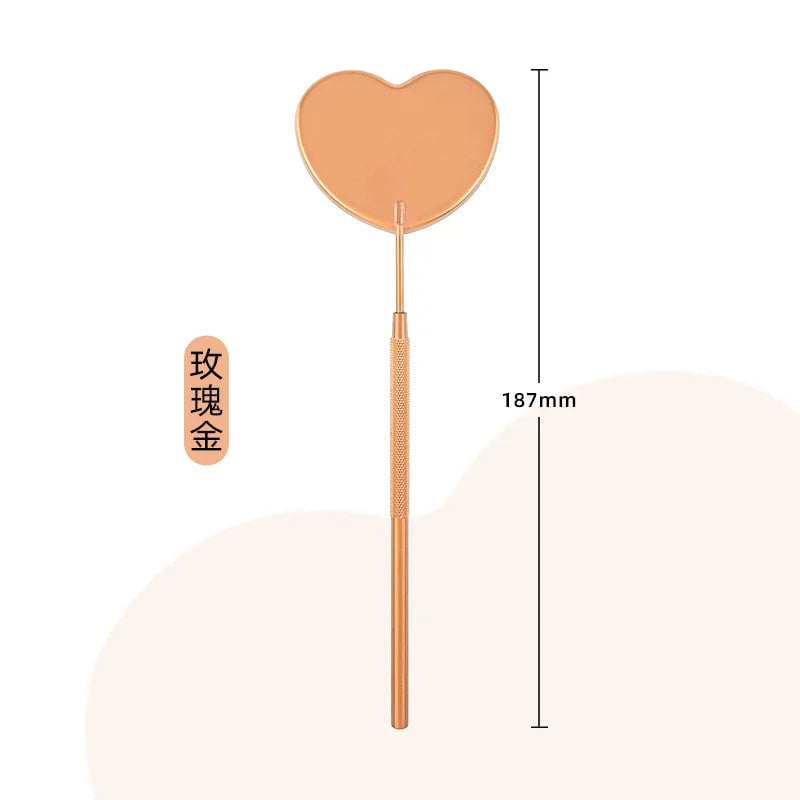 Heart Shape Stainless Steel Eyelash Extensions Checking Mirror
