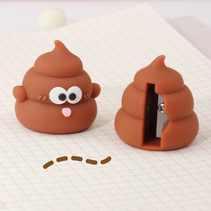 Mini Poop Emoji Pencil Sharpener - Cute Desktop School Supplies