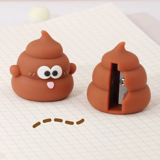 Mini Poop Emoji Pencil Sharpener - Cute Desktop School Supplies