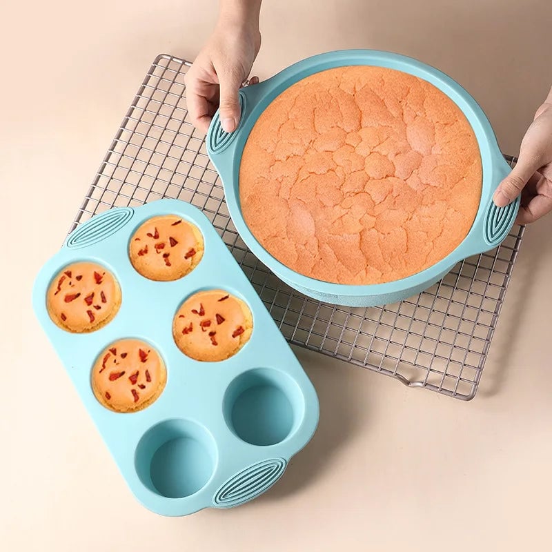 Silicone High-Temperature Cake Baking Mould Set - Muffin Toast Pan
