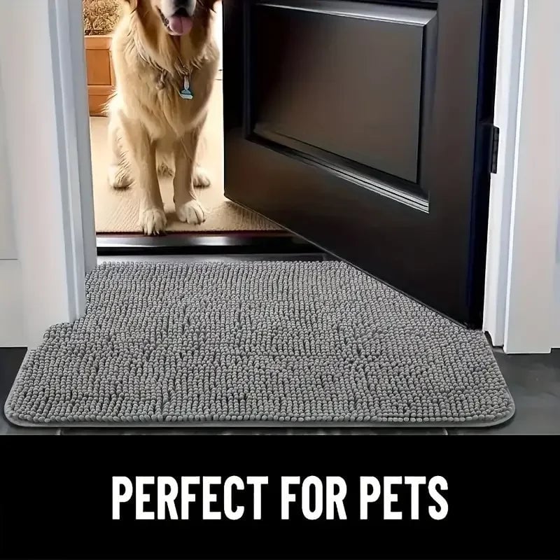 Absorbent Microfiber Dog Door Mat Non-Slip Washable Muddy Paws