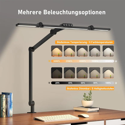 24W LED Desk Lamp with Clamp - Ultra Bright Architect Table Lamp