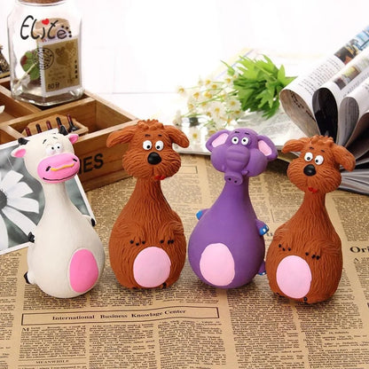 Rubber Teddy Bear Dog Chew Toy - Teeth Cleaning Voice Squeaker