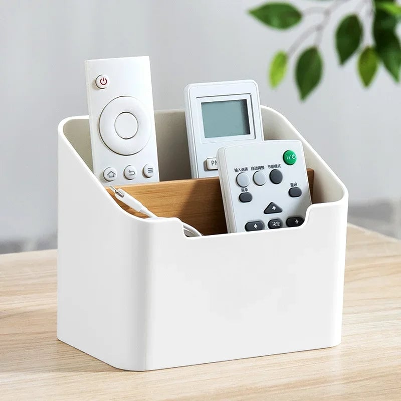 Multi-Compartment Plastic Desktop Organizer for Remote Controls