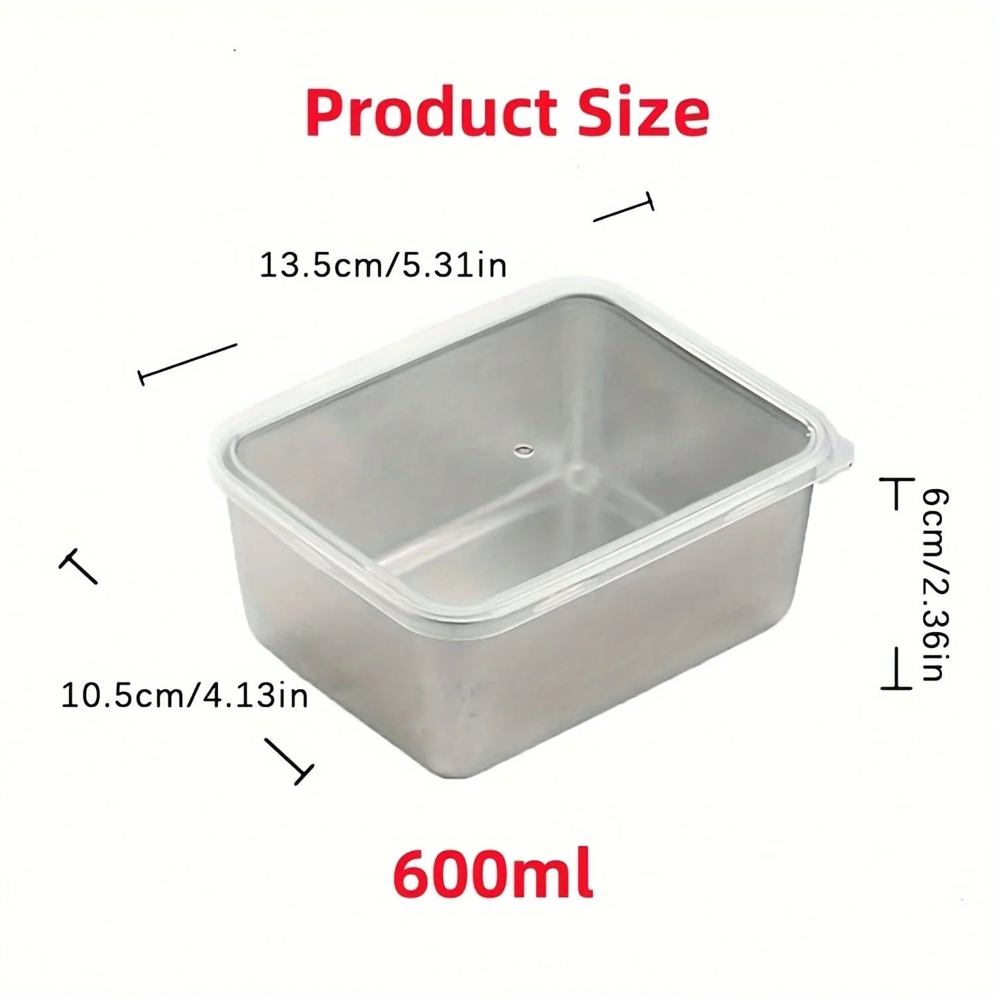 6-Piece Stainless Steel Food Storage Containers - Leakproof & Stackable