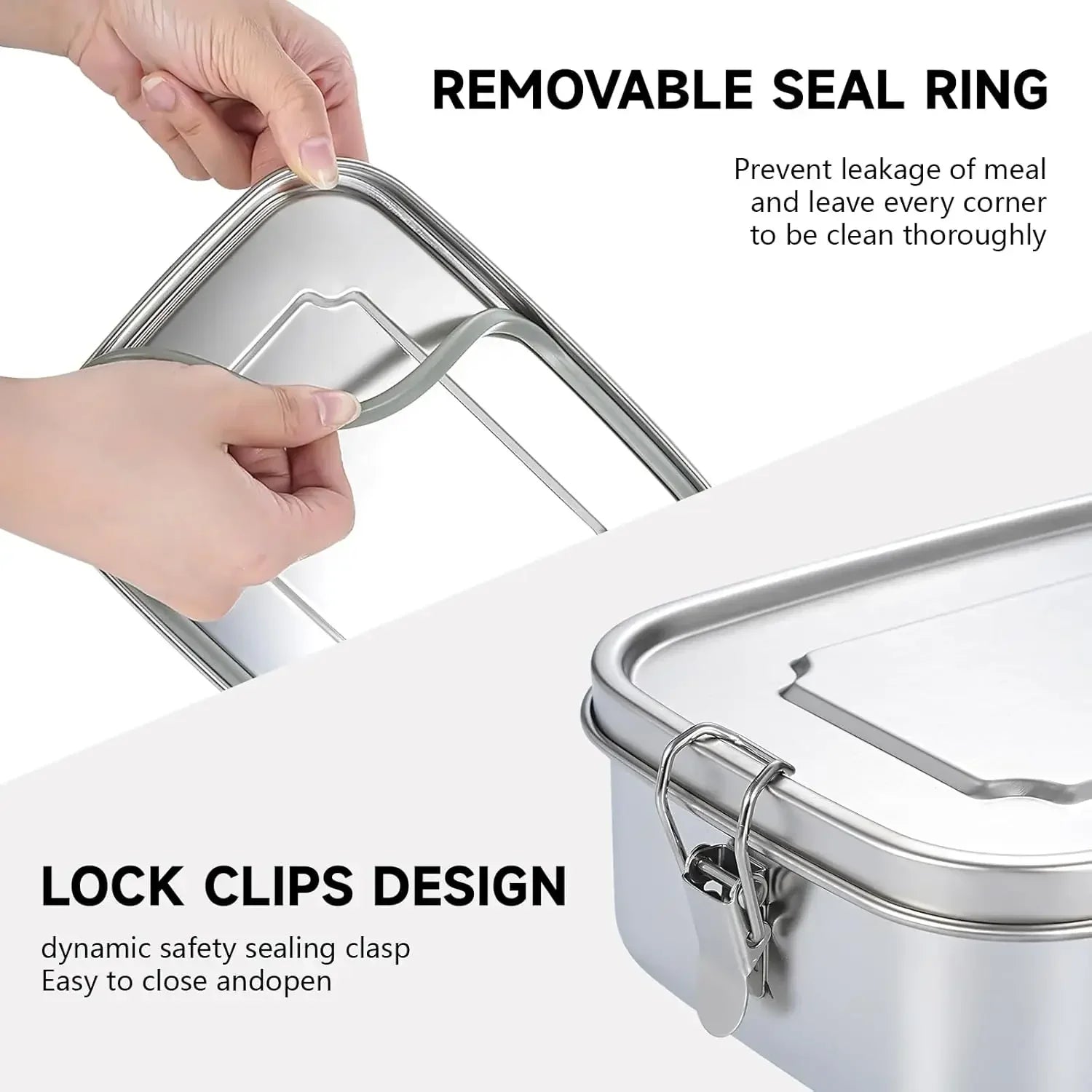 304 Stainless Steel Bento Lunch Box - Airtight BPA-Free Adult