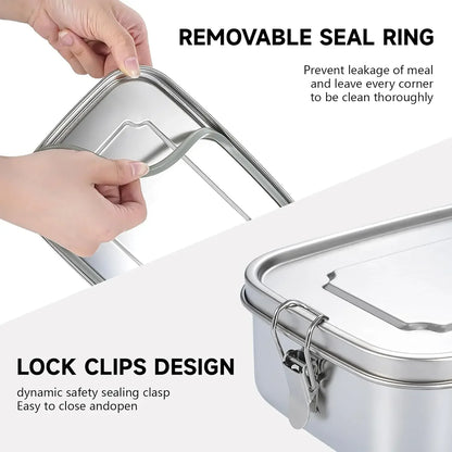 304 Stainless Steel Bento Lunch Box - Airtight BPA-Free Adult