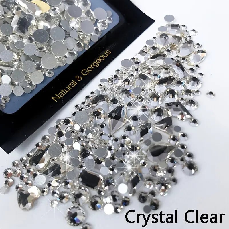 150pcs Glass Rhinestones + 20pcs Shaped Beads Nail Art DIY Kit