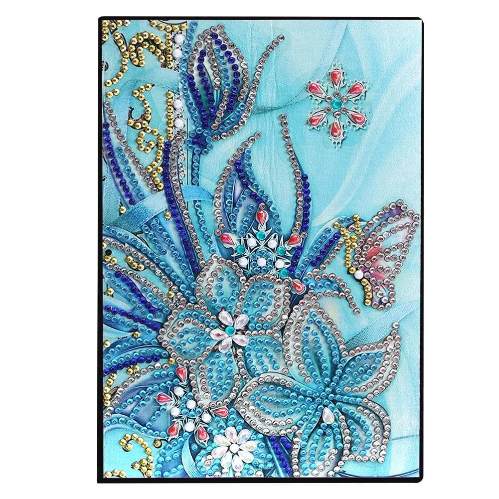 DIY Diamond Painting PU Leather Notebook - Mandala Flower Design Kit