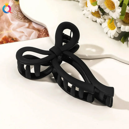 Matte Acrylic Bow Hair Claw Clip - Large Ponytail Crab Hair Clip