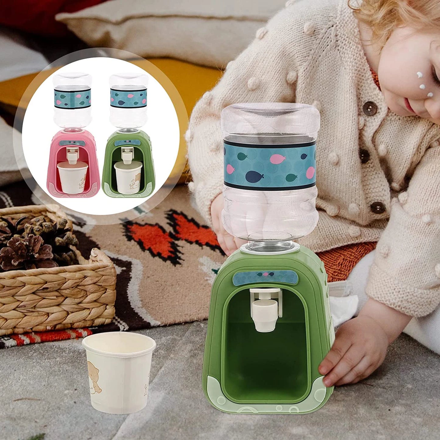 Mini Water Dispenser Toy - Kids Kitchen Pretend Play Set Gift