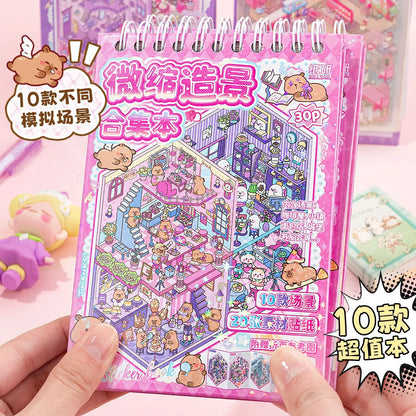 30Pcs 3D Stacking Miniature Scene Stickers - DIY Puzzle Craft Kit