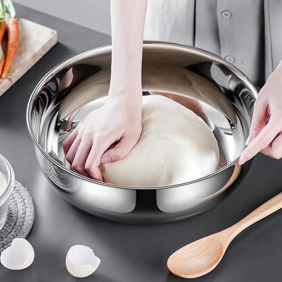 Large Stainless Steel Mixing Bowl - Multi-Purpose Kitchen Bowl