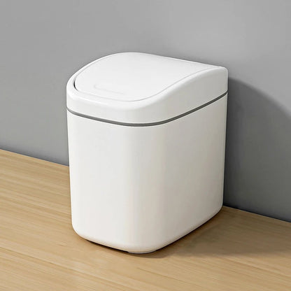 Desktop Mini Trash Can with Shake Cover - Plastic Garbage Bin