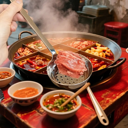 Stainless Steel Long Handle Slotted Soup Spoon Hot Pot Ladle