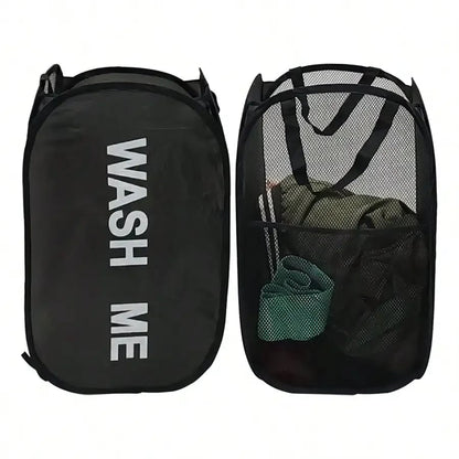 Mesh Pop Up Laundry Hamper - Collapsible Portable Basket Dorm