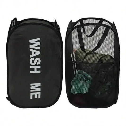Mesh Pop Up Laundry Hamper - Collapsible Portable Basket Dorm