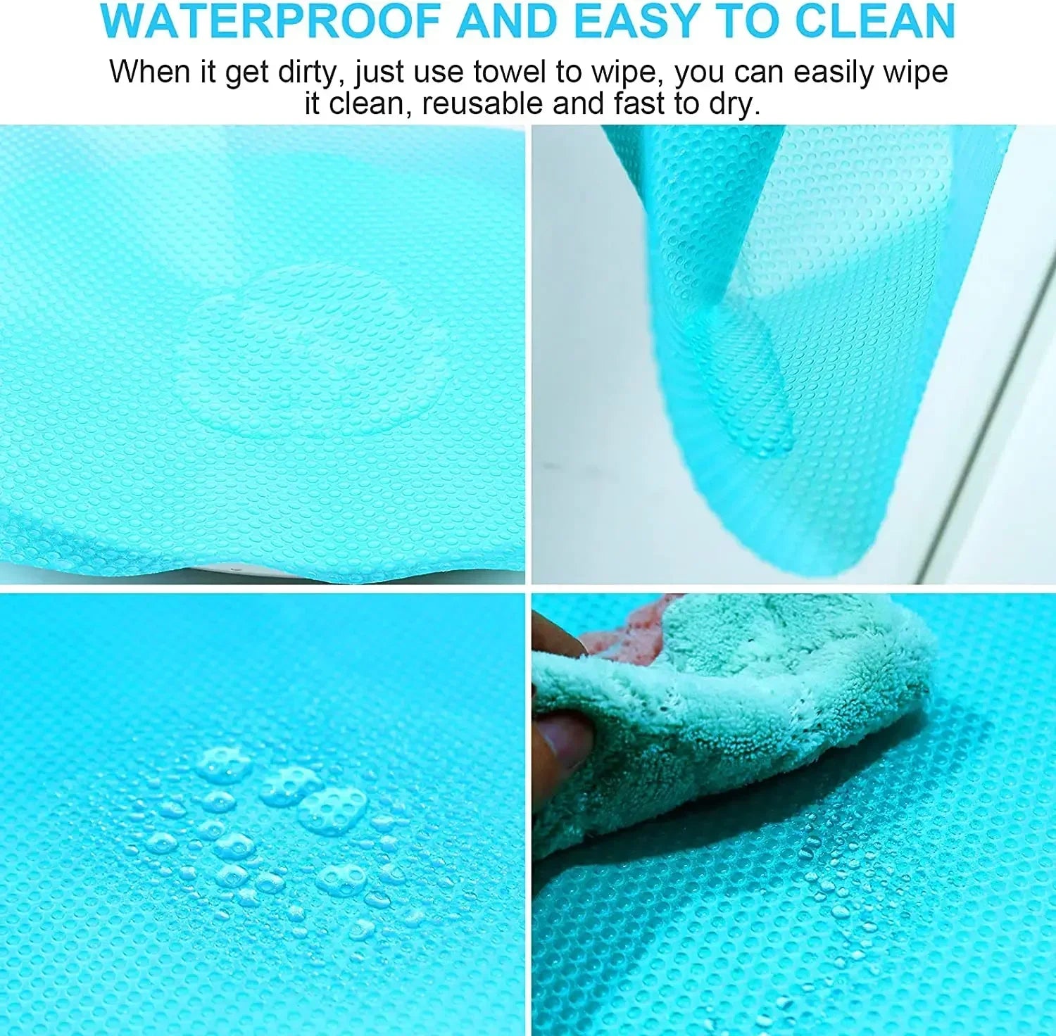 5PCS Anti-Slip Refrigerator Shelf Mats Washable Drawer Liners