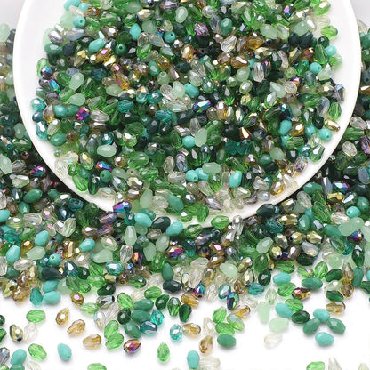 Faceted Glass Teardrop Beads 50-100Pcs Mixed Colors 3x5-6x8mm