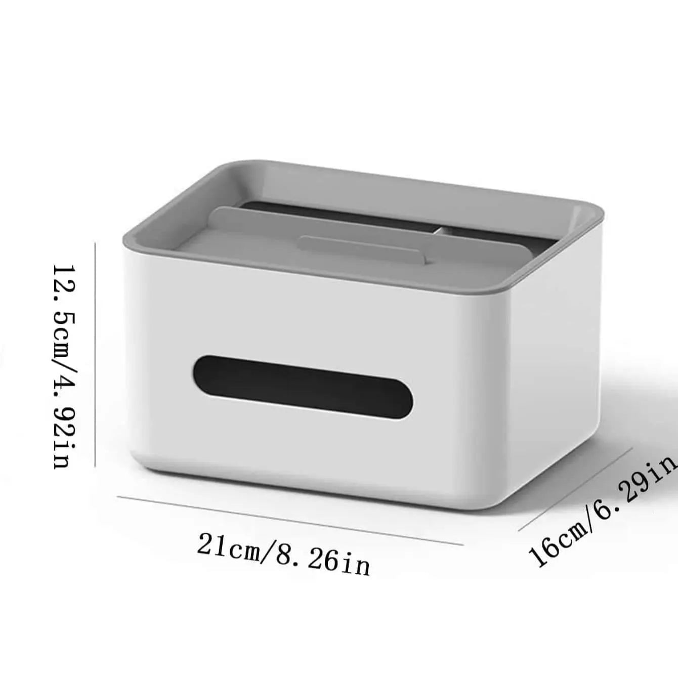 Gray Multifunctional Tissue Storage Box Organizer - Desktop Holder