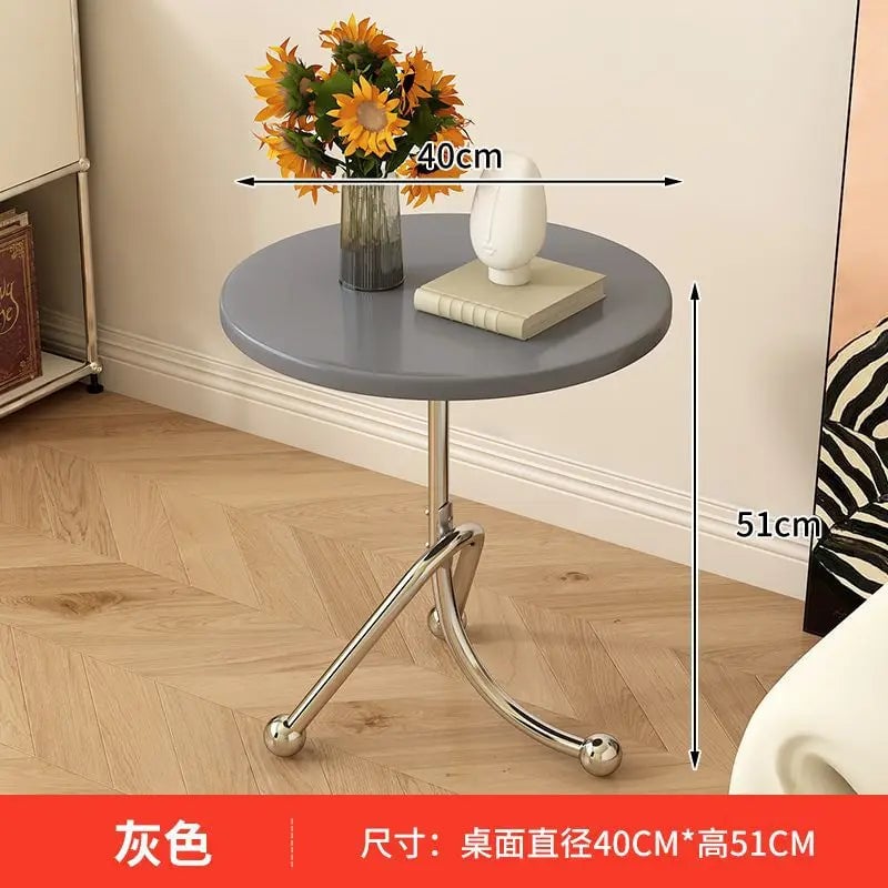 Stainless Steel Round Medieval Style Small Table Cafe Balcony