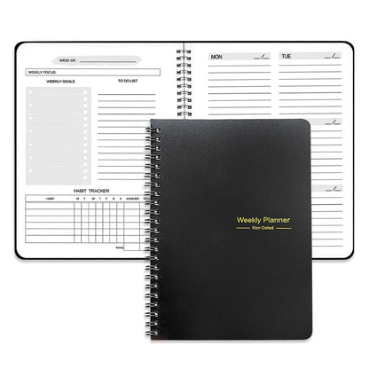 Daily Weekly Monthly Planner Notebook - Student Office Diary Journal