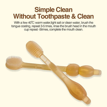 3-In-1 Silicone Baby Toothbrush BPA Free Infant Tongue Cleaner