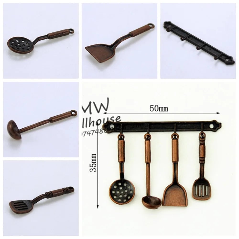 1:12 Scale Miniature Kitchen Kettle & Cookware Set Dollhouse Utensils