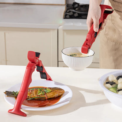 Anti Slip Home Kitchen Silicone Anti Scalding Clip 3-in-1 Anti Scalding Clip Tray Holder Bowl Holder Multifunctional Tray…