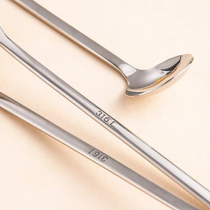 316 Stainless Steel Long Handle Dessert Spoons Set 2/4PCS Coffee