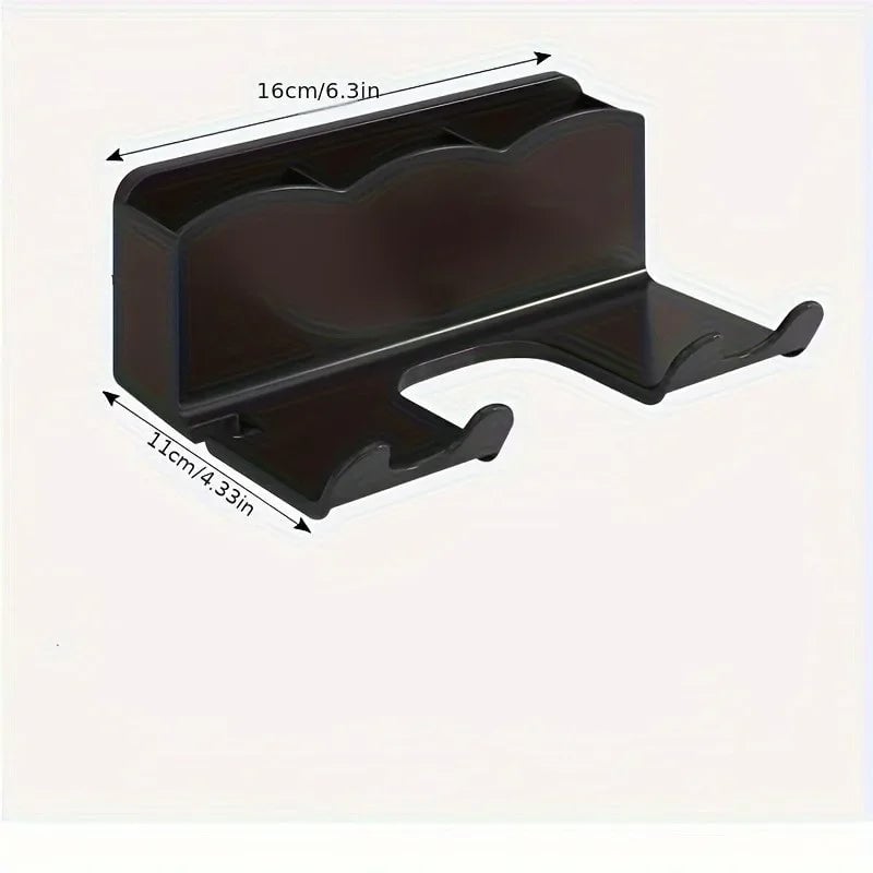 Non-Perforated Wall Mount Hair Dryer Holder - Bathroom Storage Rack