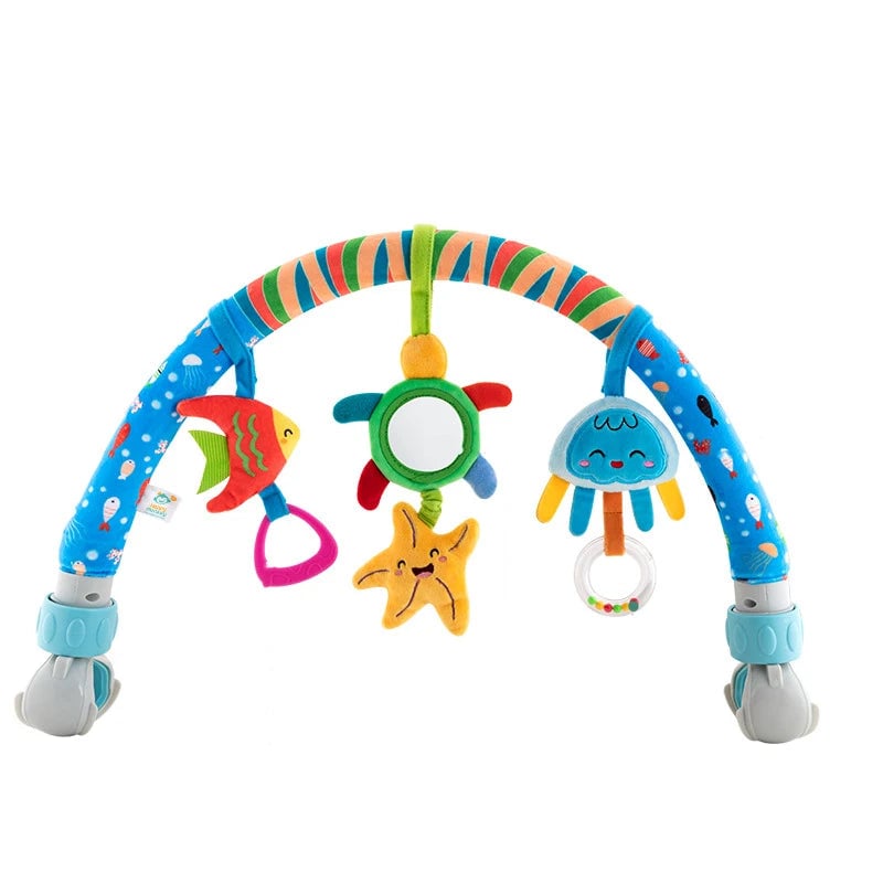 Adjustable Baby Stroller Arch Toy - Clip-On Crib Mobile Hanging Bell